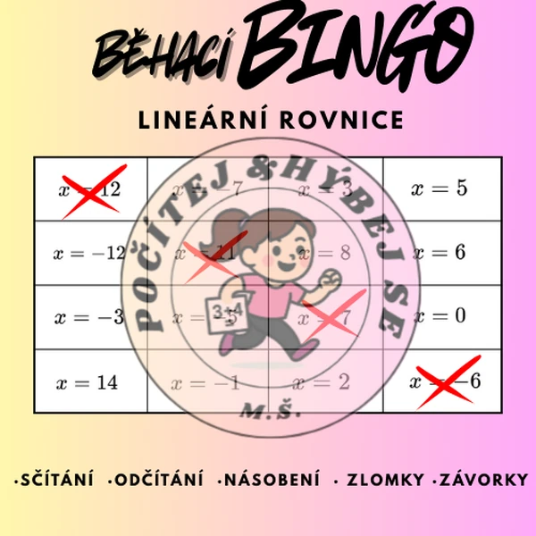 Běhací BINGO - lineární rovnice