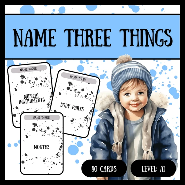 NAME THREE THINGS - CATEGORIES - vyjmenuj 3 věci A1