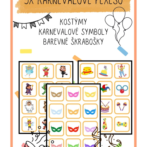 3x KARNEVALOVÉ PEXESO 