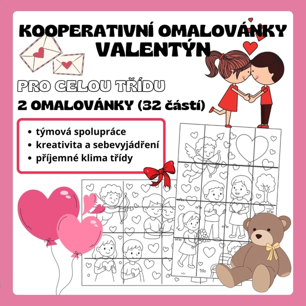 Kooperativní omalovánky - VALENTÝN