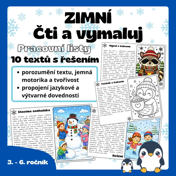 ZIMNÍ Čti a vymaluj