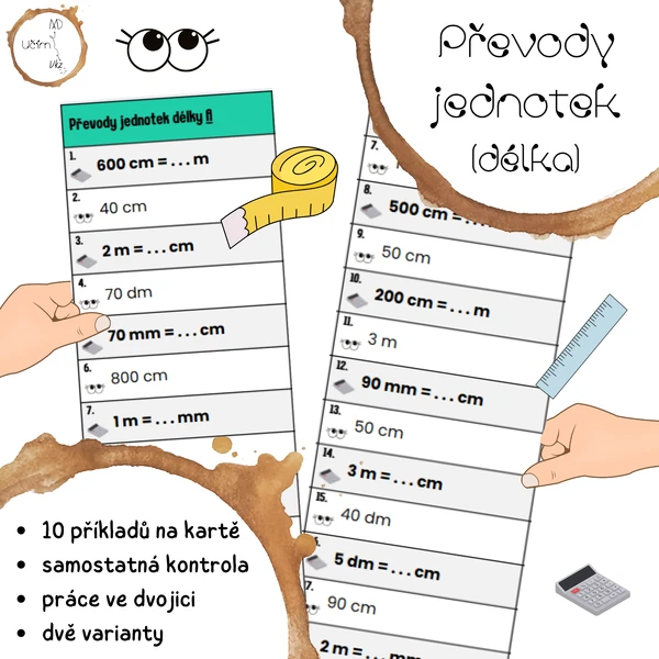 Převody jednotek délky - AB karty