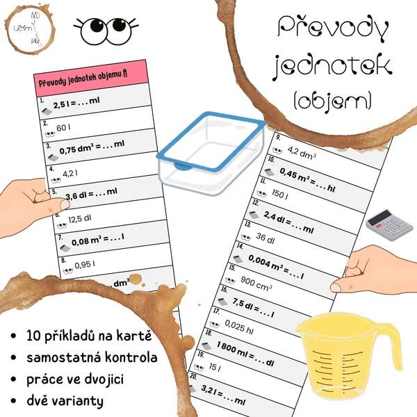 Převody jednotek objemu - AB karty