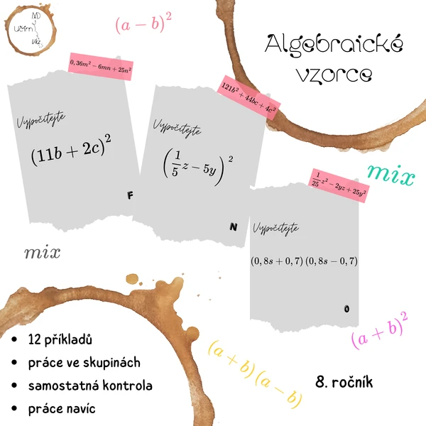 Algebraické vzorce - treasure hunt