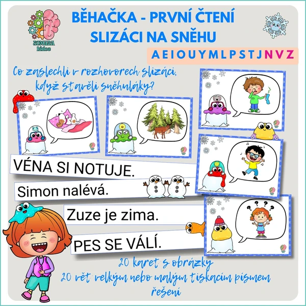 Běhačka První čtení 2 - slizáci na sněhu