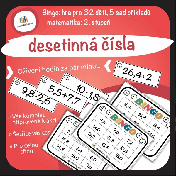 Bingo: Desetinná čísla