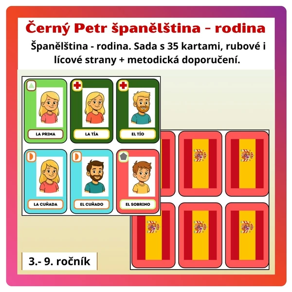 Španělština: Černý Petr - rodina (la familia)
