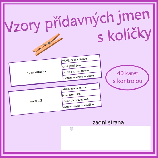 Vzory přídavných jmen s kolíčky