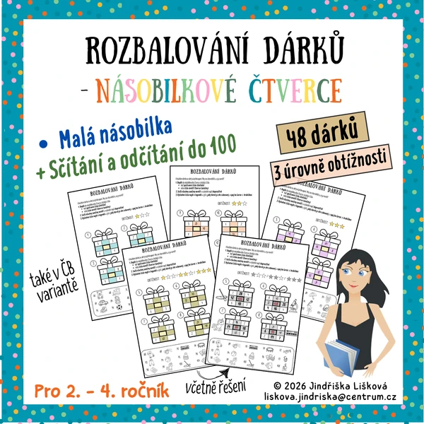 Rozbalování dárků - Násobilkové čtverce