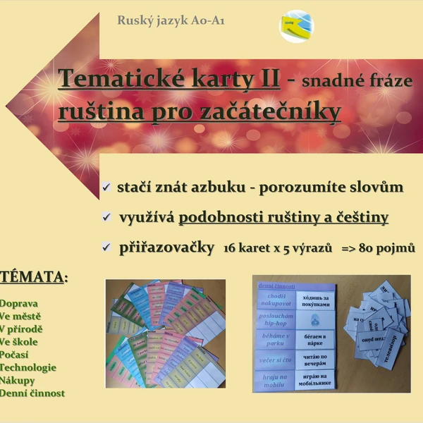 Tematické karty II - slova a fráze (Ruský jazyk pro začátečníky)