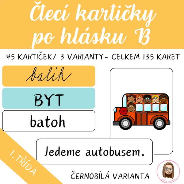 HLÁSKA B - čtecí kartičky