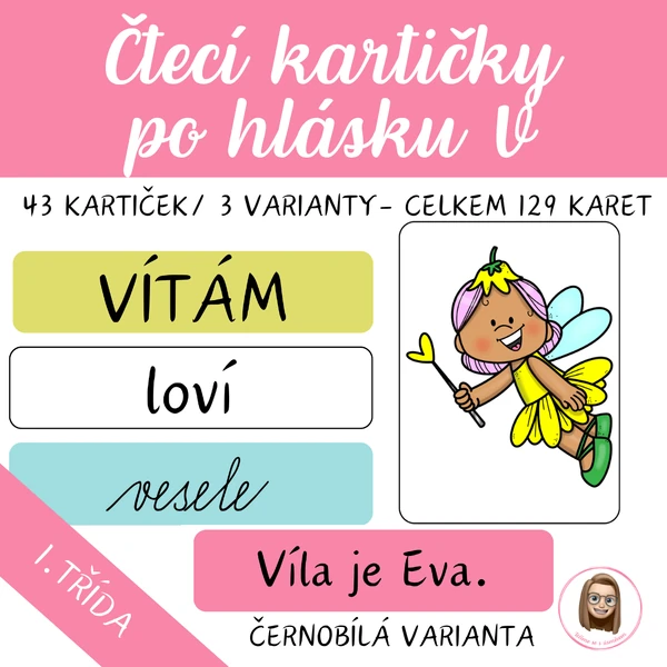 Čtecí kartičky po hlásku V