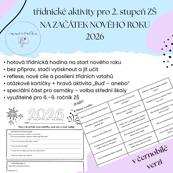 Třídnická hodina po Vánocích (Zhodnocení roku 2025, plány a cíle na rok 2026 – povánoční a novoroční třídnické aktivity pro 2. stupeň ZŠ)