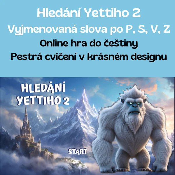 Hledání Yettiho 2 - vyjmenovaná slova po P, S, V a Z