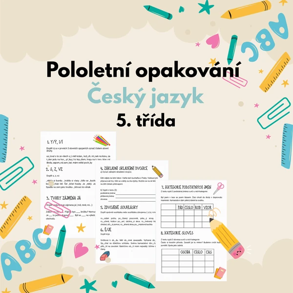Pololetní opakování 5. třídy z českého jazyka