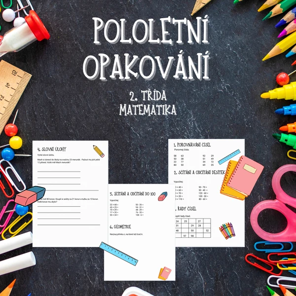 Pololetní opakování 2. třídy z matematiky