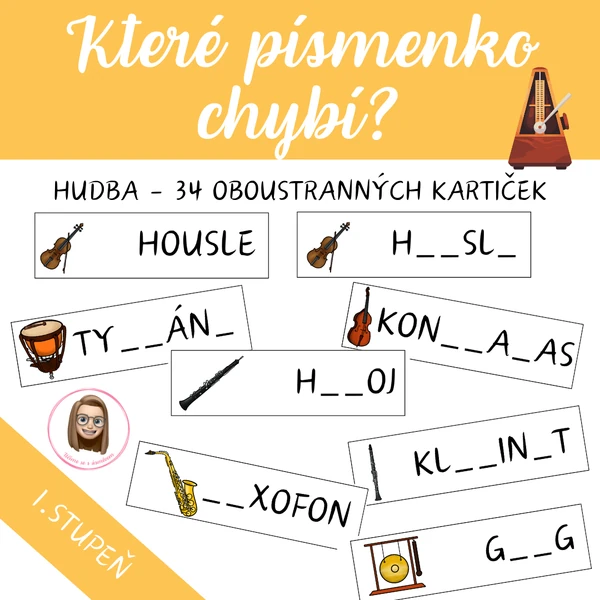 HUDBA - které písmenko chybí?
