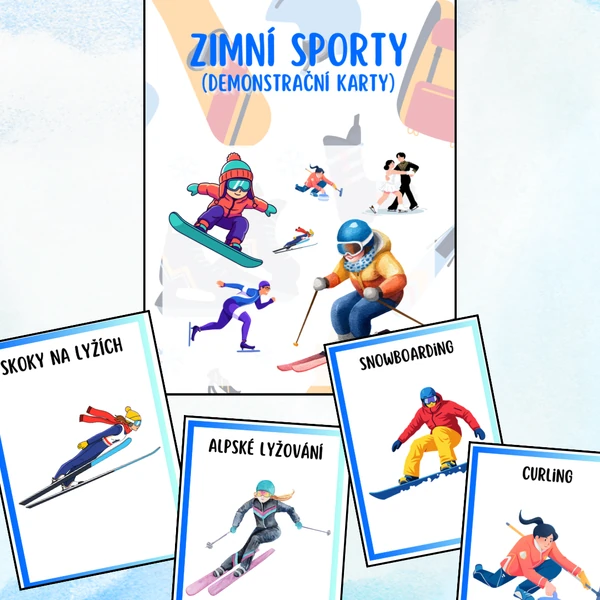 Zimní sporty - demonstrační karty