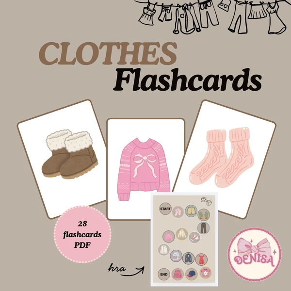 Flashcards clothes - oblečení + hra 