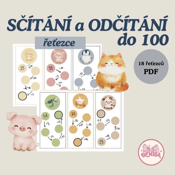 Sčítání a odčítání do 100 - řetězce