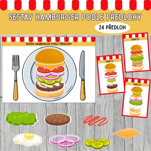 HAMBURGER - skládání podle předlohy