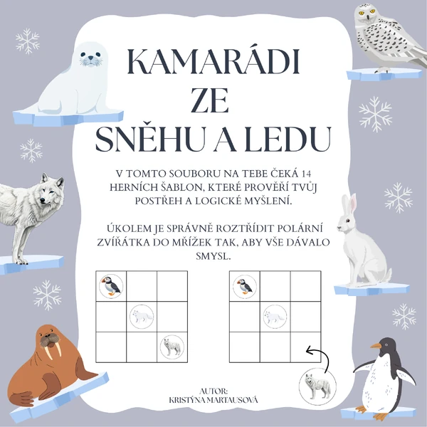 Zvířátka ze sněhu a ledu - Polární logická tabulka
