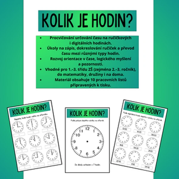 "Kolik je hodin?" - hravé učení pro malé školáky