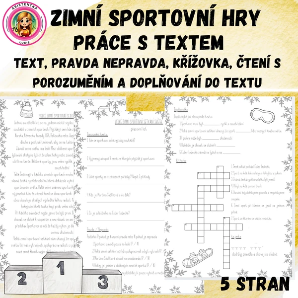 Zimní sportovní hry - práce s textem