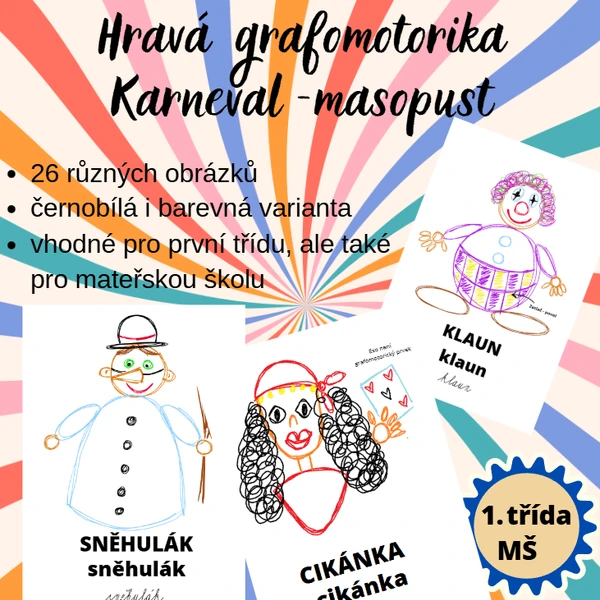 Hravá grafomotorika karneval /masopust