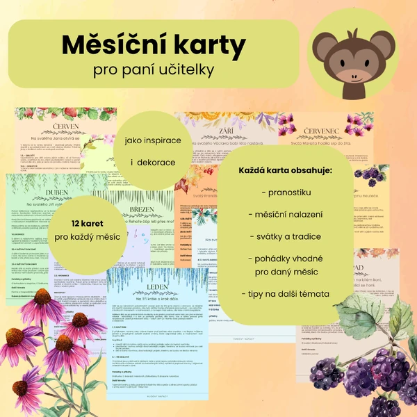 Měsíční karty pro paní učitelky 