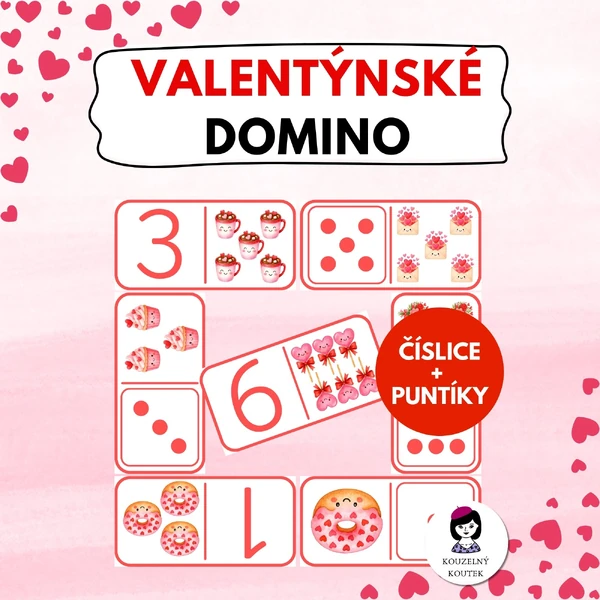 Valentýnské domino | Počítání | Valentýn | Únor | Láska