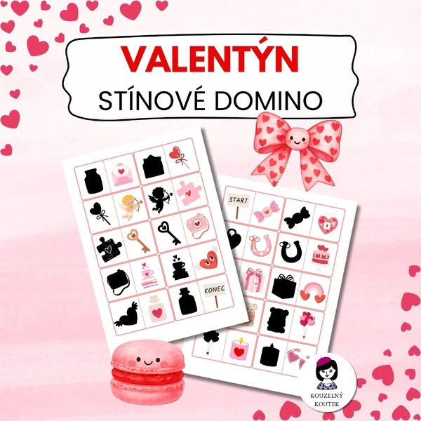 Domino - Valentýn | valentýnské | láska | srdce | stínohrátky