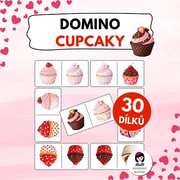 Sladké domino | Cupcake | Valentýn | Muffin | Láska