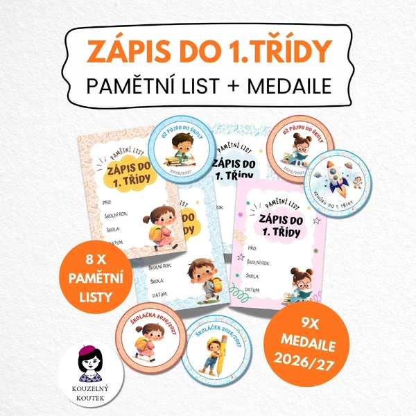 Pamětní listy a medaile k zápisu do 1. třídy
