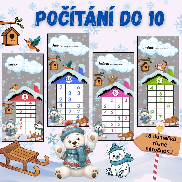 Počítání do 10 – doplňování čísel
