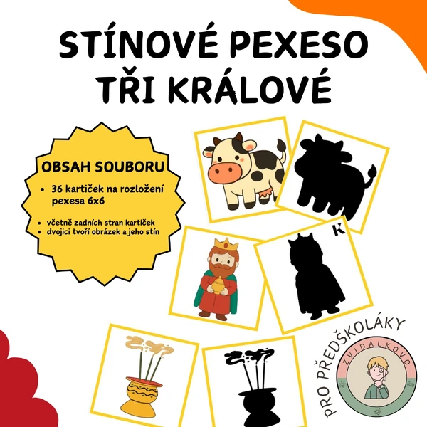 Tři králové - stínové pexeso 