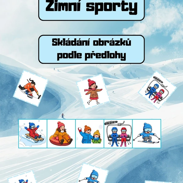 Zimní sporty - skládání podle předlohy