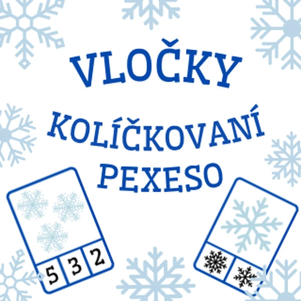 Vločky - kolíčkování, pexeso