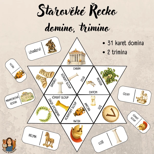 Starověké Řecko - domino, trimino