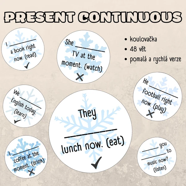 Sněhová bitva - present continuous