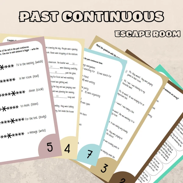 Past continuous - escape room