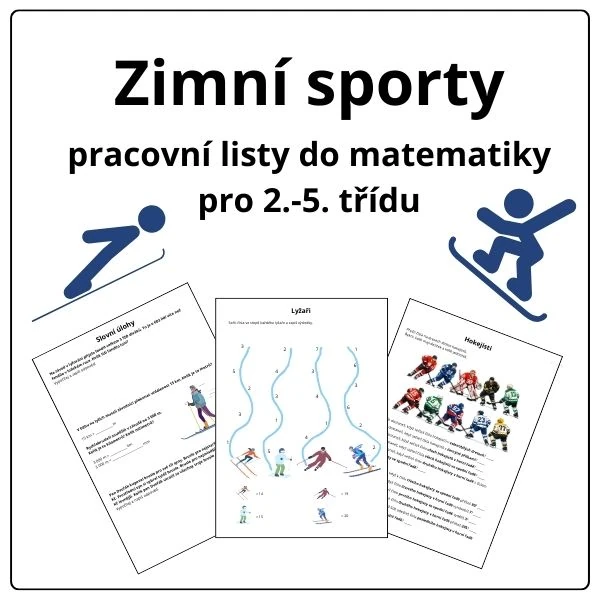 Zimní sporty - soubor pracovních listů do matematiky