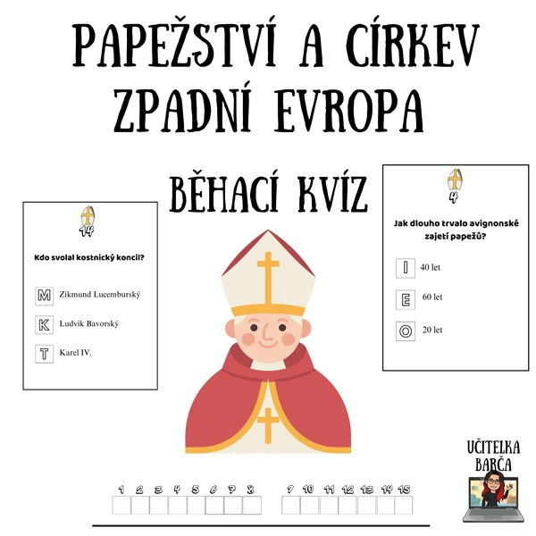 Běhací kvíz - papežství a církev (západní Evropa)
