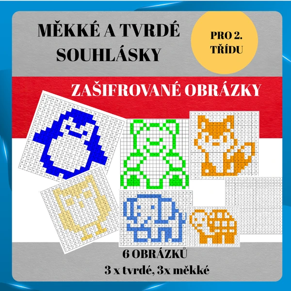 Tvrdé a měkké souhlásky - zašifrované obrázky
