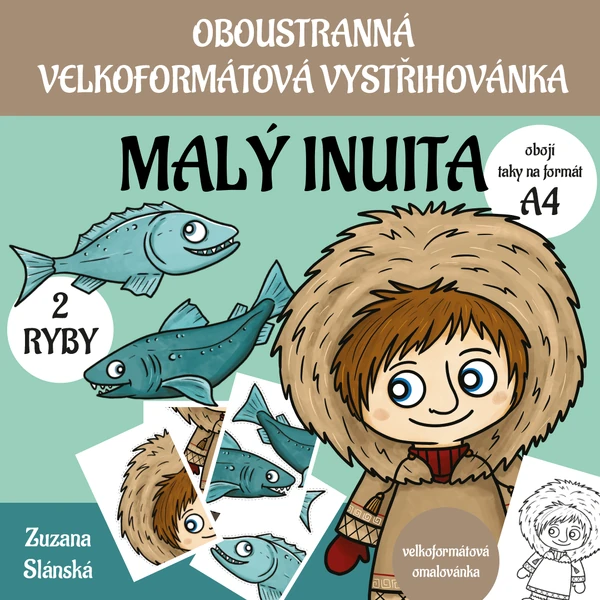 Malý Inuita - velkoformátová vystřihovánka a omalovánka