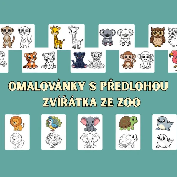 Omalovánky s předlohou - zvířátka ze ZOO