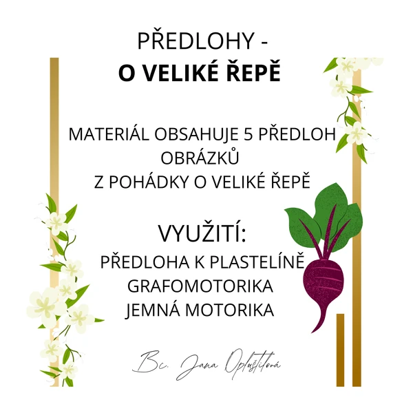 Předlohy - zvířata, "O veliké řepě"