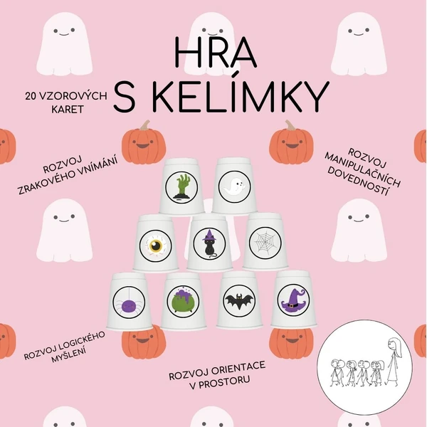Strašidelná hra s kelímky