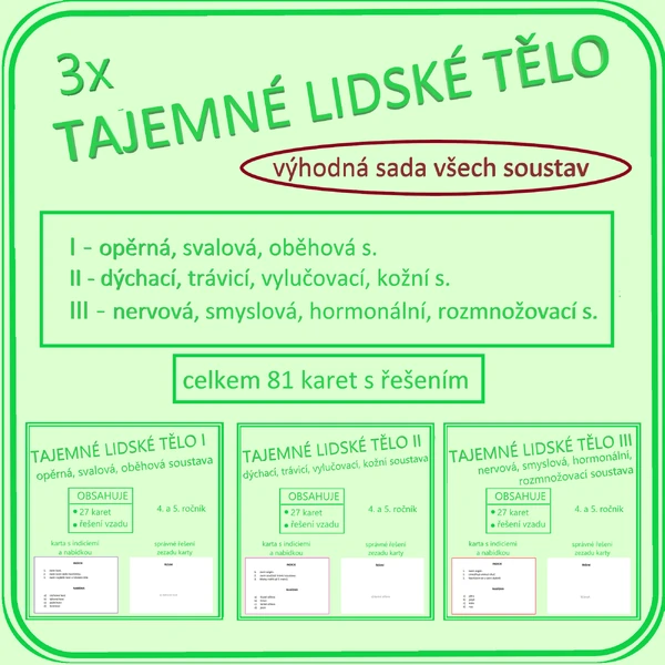 Tajemné lidské tělo - soubor (všechny soustavy) 