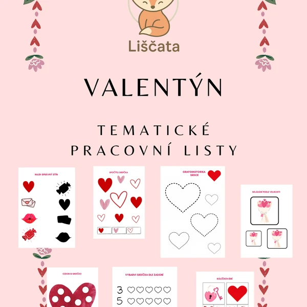 Valentýn pracovní listy
